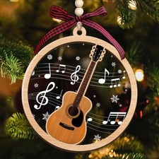 Guitar Ornaments for Christmas Tree - Guitar Ornament 2 Layer Wood  Acrylic ...