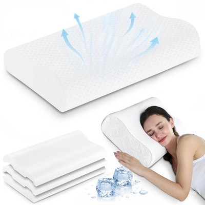 Elviros Memory Foam Pillows For Neck Pain Relief Adjustable Height Cooling Bed