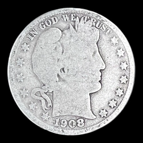 1908-D Barber Silver Half Dollar