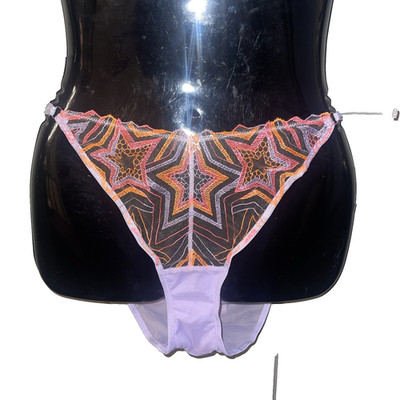 NWT Savage Fenty String Bikini Panty Purple 2X Sissy Whimscial Fairy Sheer Stars