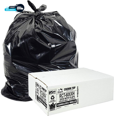 #ad 55 Gallon Trash Bags Heavy Duty Huge 2.0 MIL Thick Equiv 38quot; X 58quot; $31.40