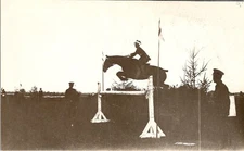 Horse Jumping Equestrian Event Postcard RPPC 1900s Rider Uniform Hurdle