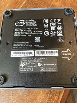 Intel NUC MODEL NUC6CAY Mini PC Needs Troubleshooting