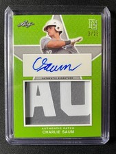 2020 Leaf Perfect Game Charlie Saum Autographed Patch #3/25 Blue Jays!!!