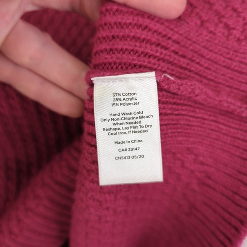 Talbots Damenpullover Medium rosa Baumwollmischung Strick Stehkragen goldene Knöpfe - Bild 8 von 9