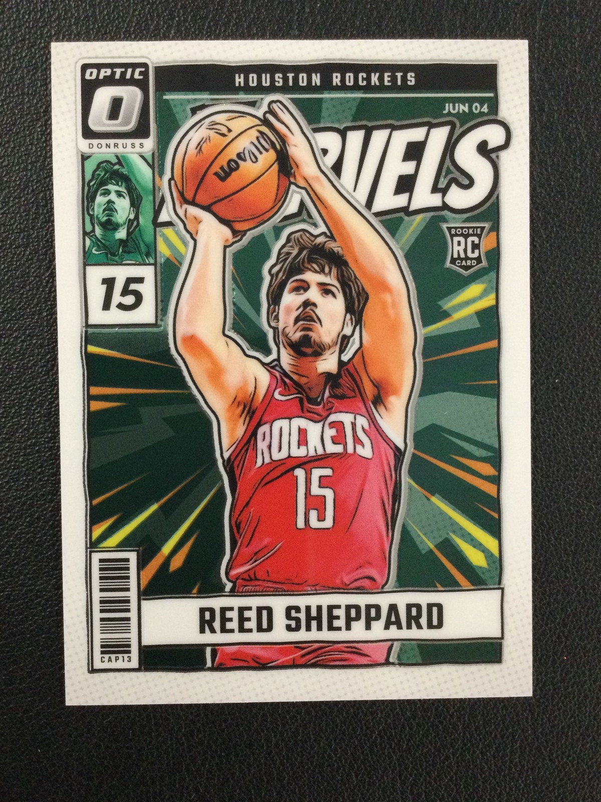 2024-25 Donruss Optic #4 Reed Sheppard Net Marvels Houston Rockets