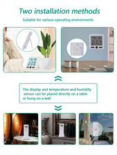 Indoor Outdoor Digital Thermometer Hygrometer with 3 Wireless Sensors, 4.7 In...