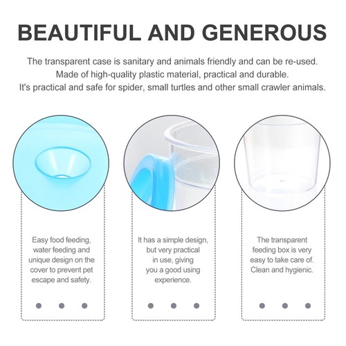 Feeding Box Reptile Container Small Fish Tank for Turtles Reptiles - 第 8/12 張圖片
