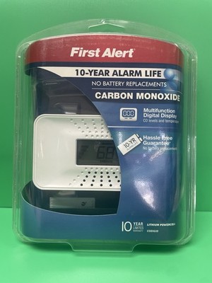NEW First Alert Carbon Monoxide Alarm Battery Digital Temperature Display