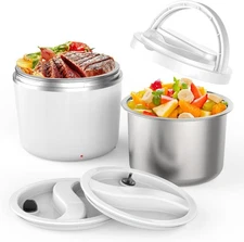 Electric Lunch Box Food Warmer 105W w/ 28oz SS Container & Sauce Box 110V