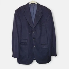 Daks London Mens 100% Cashmere Blazer Jacket US 40 Medium Navy Blue