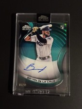2022 TOPPS CHROME BLACK #CBA-BLC BRYAN DE LA CRUZ AUTO GREEN REFRACTOR RC /99 🔥