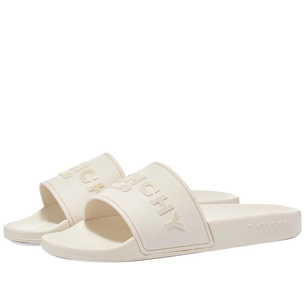 GIVENCHY Cream Rubber Sliders Size Uk (36) Brand New GENUINE RRP £225  #1034