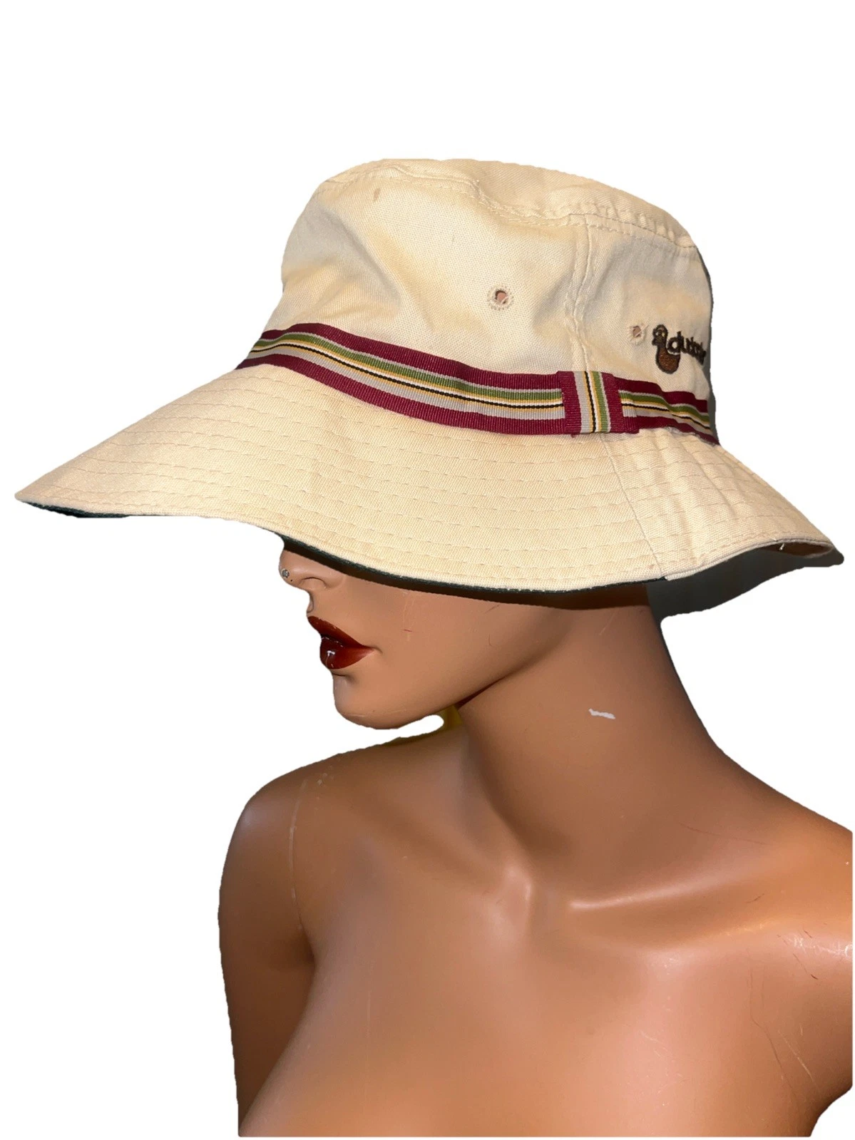 VTG 1988 Sun Crusher "Duckster" Wide Brim Hat Retro Beach Sun Hat Coastal Prep