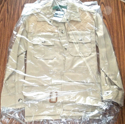 NOS 10-X Sport Clothing Belted Safari Style Shooting Shirt Jacket Large Regular-