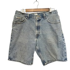 Vtg 90s Calvin Klein Jeans Denim Shorts Mens Size 34 Light Wash Distressed Blue