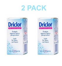 2 PACK, 20ml - Driclor Roll on Applicator Antiperspirant 20ml EXP DATE 12/2027