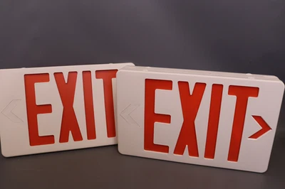 Ciata Ultra Bright LED Decorative Red Exit Sign & Emergency Light Combo
