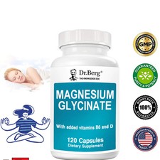 Dr. Berg's Magnesium Glycinate 400mg 120 Capsules Plant-Based USA