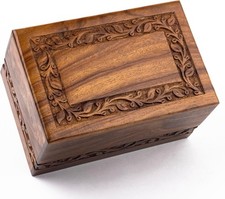 Wooden Cremation Urn for Human Ashes - Rosewood Adult Funeral Keepsake Box