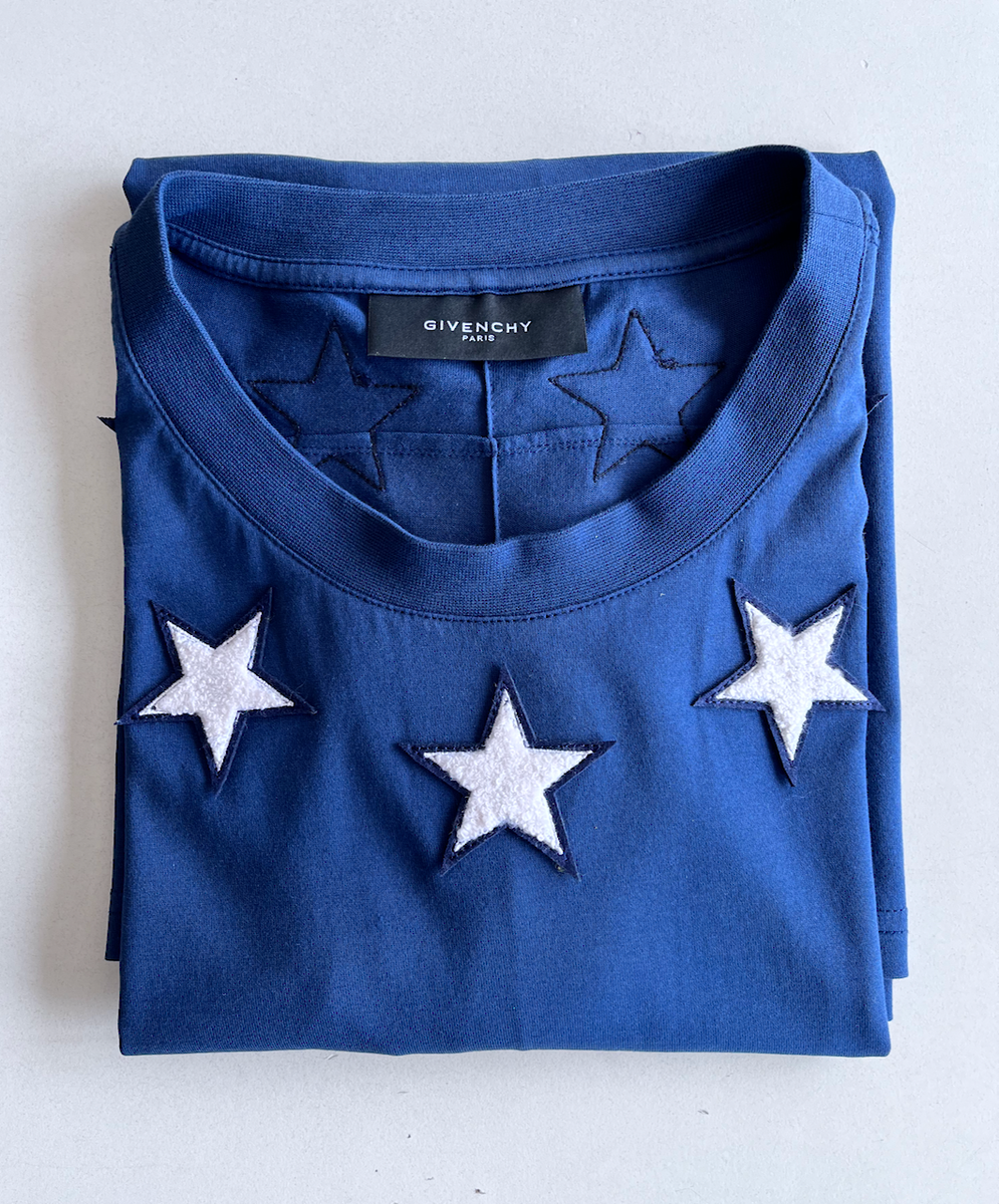GIVENCHY Men's Blue T-Shirt with Star Patch Detail | eBay