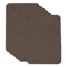 6Pcs Sofa Fabric Repair Patches Linen Fabric Patches 4x6", Dark Brown