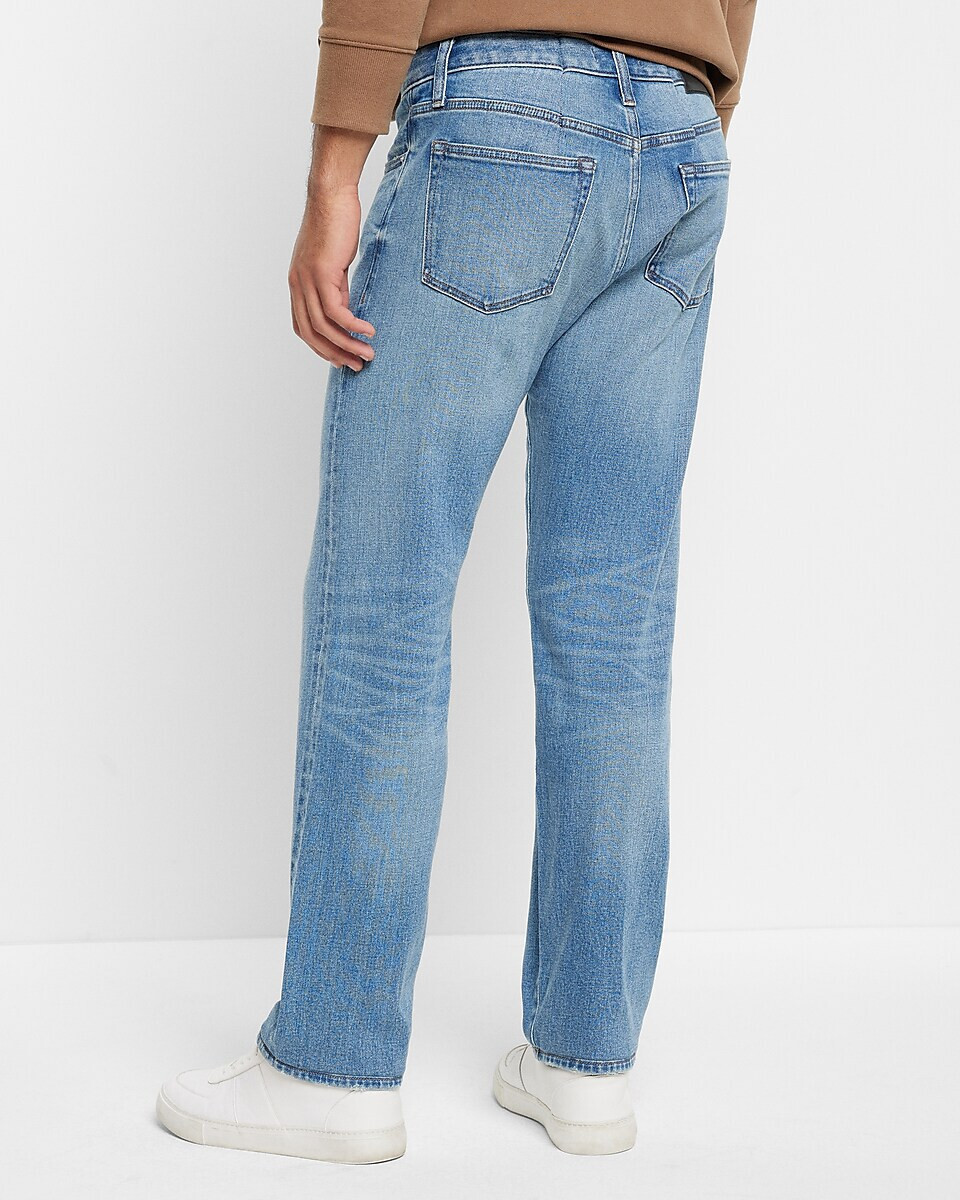 Express Men's Stretch Selvedge Denim Slim Straight Jeans in
