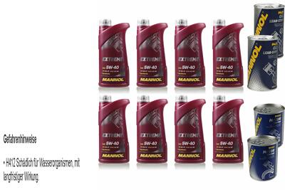 8L Motoröl MANNOL Extreme 5W-40 2x MANNOL Leak-Stop ADDITIV+Motor Doctor