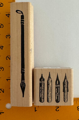 Paint Brush & Pencils Rubber Stamp by A Stamp in the Hand