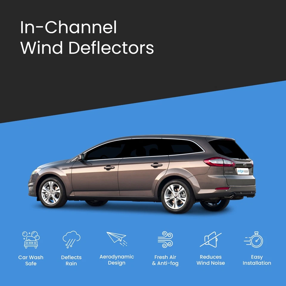 Deflectores de viento familiares de 5 puertas para Ford Mondeo MK4 2007-2014 4 piezas tintados Foto 3 de 4