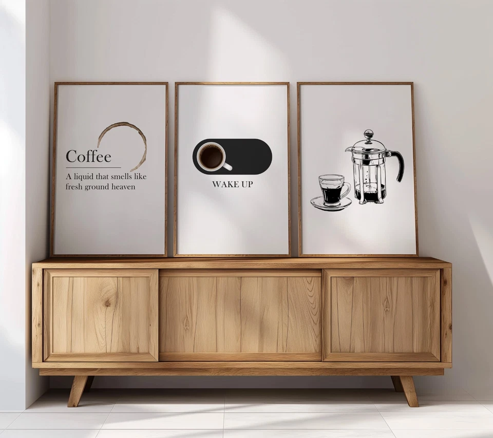 Плакат печатает утренние ритуалы кофе плакат комплект - минималистский кофе любитель d43 - Изображение 4 из 4