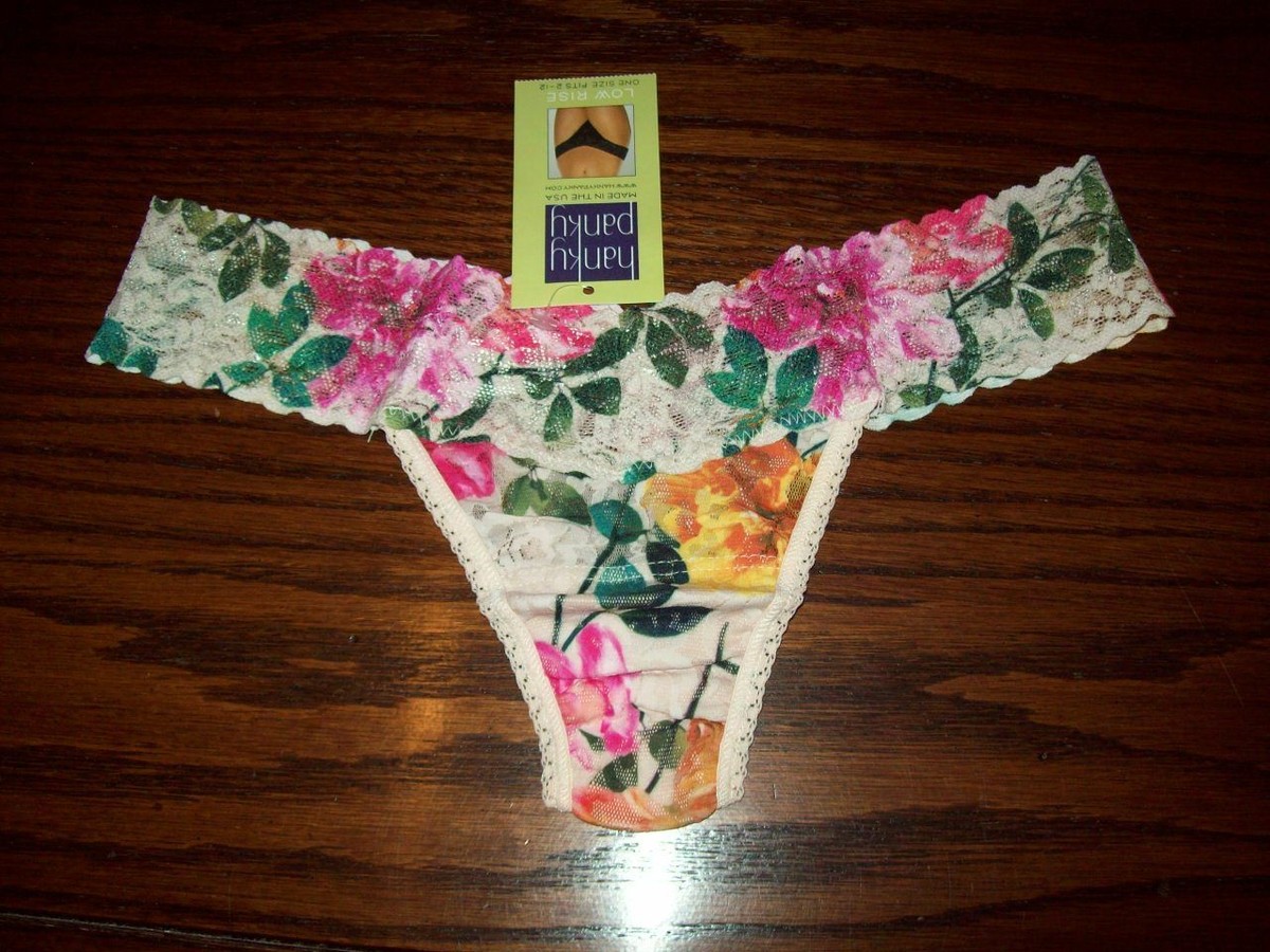 NWT HANKY PANKY LOW RISE STRETCH LACE THONG PANTIES 6F1581 MULT OS