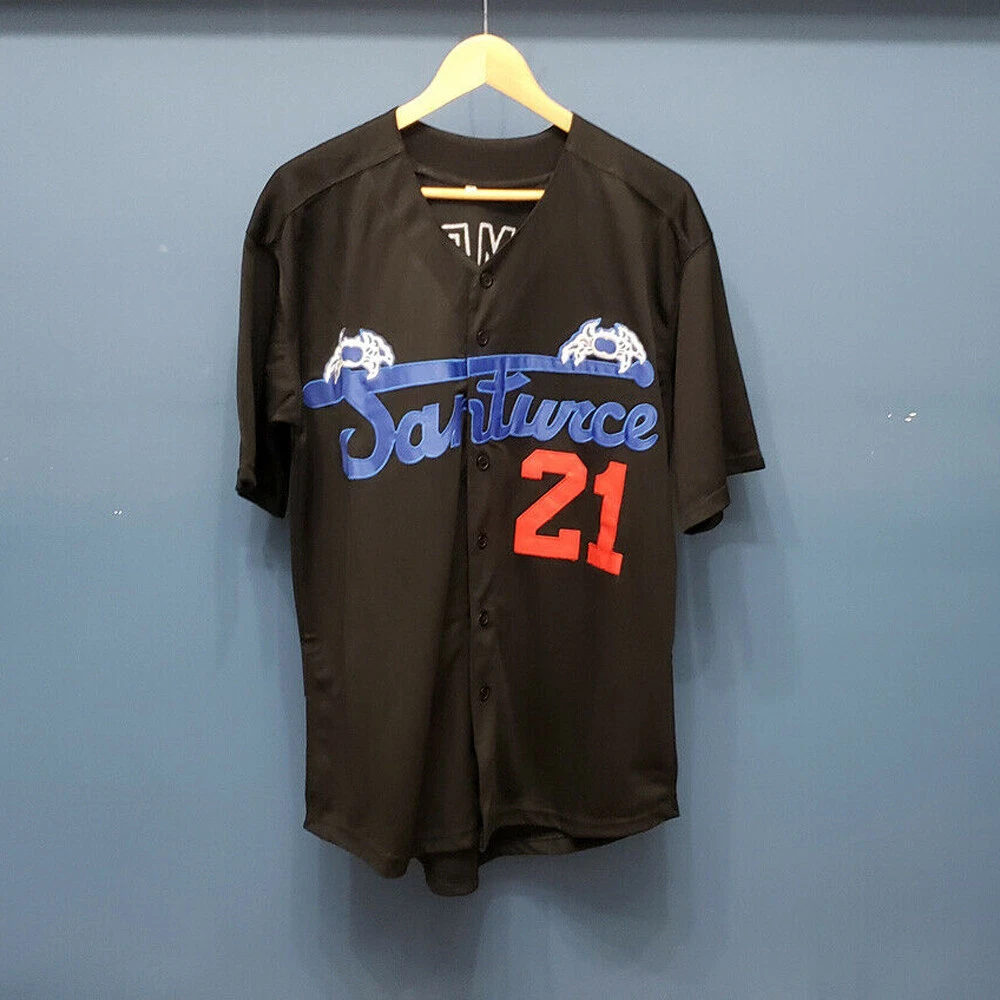 Puerto Rico Roberto Clemente #21 Santurce Crabbers Baseball Jerseys Top  Sewn