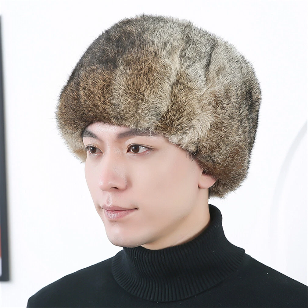 Amazon.com: HIIGH 100% Real Rabbit Fur Hat Sheepskin Thicken