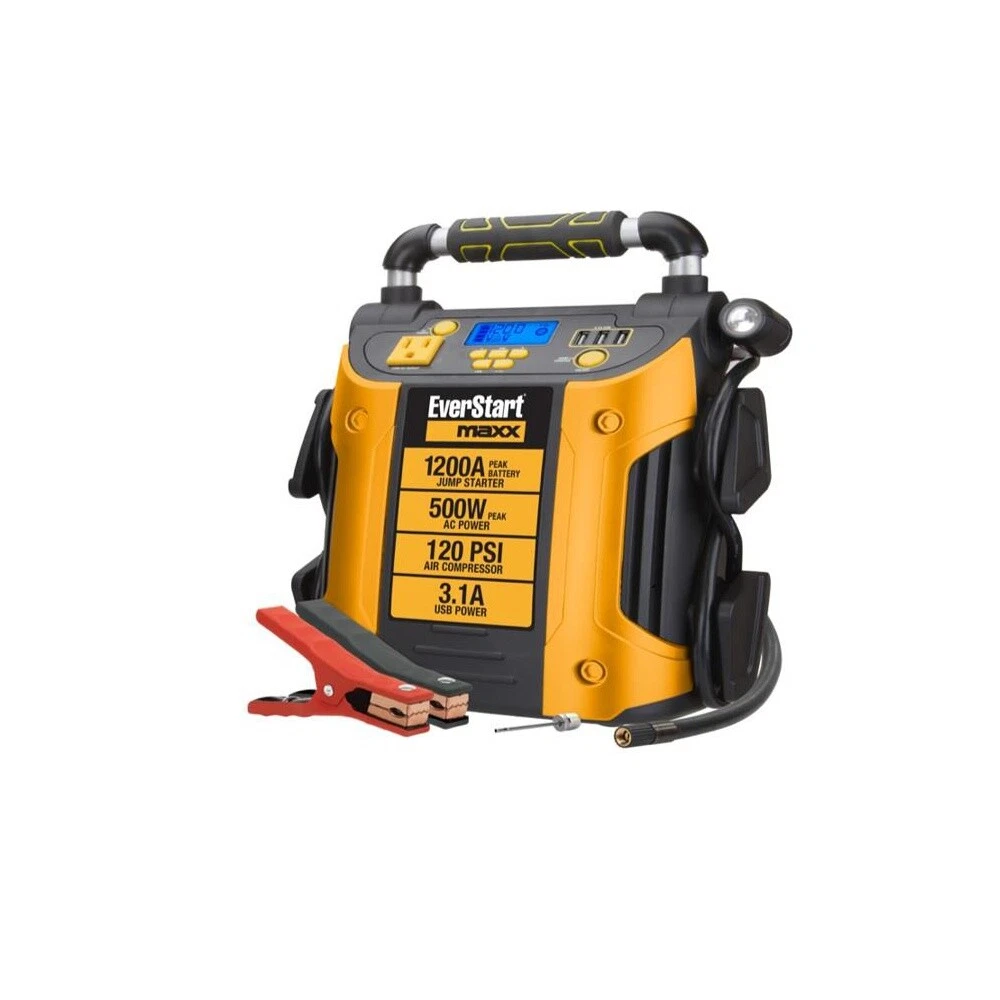 EverStart Max Jump Starter w Air Compressor Power Supply 1200 Amps 500W