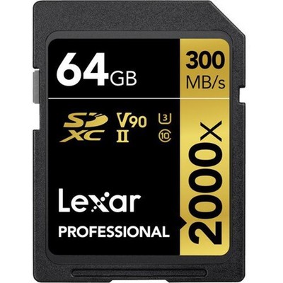 Lexar LSD2000064G-BNNNU Professional Sdxc Memory Card 2000x 64gb Class 10 Uhs-ii
