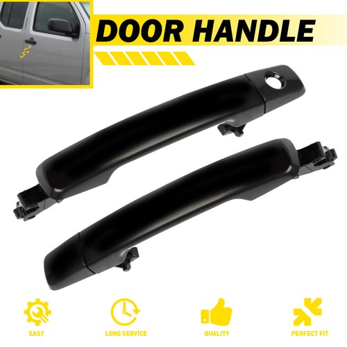 Door Handle Set For 2005-2015 Nissan Frontier Front Rear or Smooth Black 2-Pcs