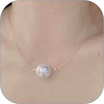 BRAND: CHOICE OF ALL Long Pearl Necklaces for Women Men Multilayer Cream White Faux luster