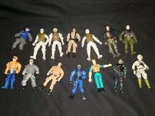 Mixed Lot Of 14 Action Figures, Different Brands, Corps, Larz Laser, Chopper