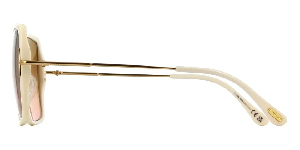 Marco de gafas de sol Tom Ford Joanna TF1039 25F blanco cuadrado de plástico 59-15-140* Foto 3 de 3