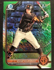 2022 Bowman Chrome Diego Velasquez Green Shimmer #83/99 - ENN Cards