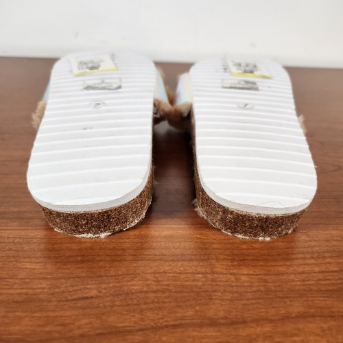GBG Los Angeles Softee Sandals 7 M Faux Fur Slip On One Strap Buckle - Picture 10 of 12