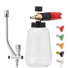 Foam Cannon for Pressure Washer with Dual-Connector Tool - Adjustable