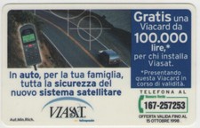 VIACARD PUBBLICITARIE GOLDEN 314 NUMERO PICCOLO VIASAT DA 50.000 LIRE PUBLICENTE