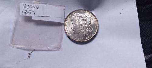 GEM BU+++1887 MORGAN SILVER DOLLAR-1004
