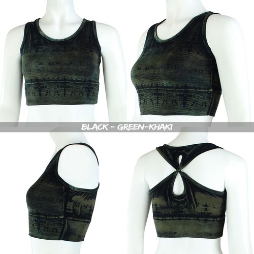 Crop Top Racerback Batik Reptile verschiedene Farben Yoga Boho Psy Goa Festival - Picture 43 of 43