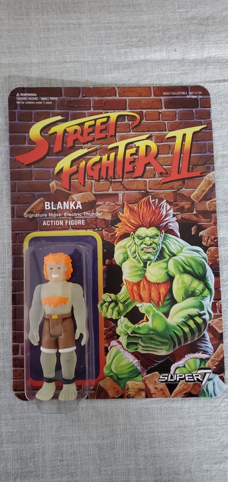 Super7 Reaction 3,75" Street Fighter Blanka Figure Glow in the Dark