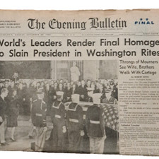 Philadelphia Original Newspaper President Kennedy Headline Nov 25 1963 Vtg Ads