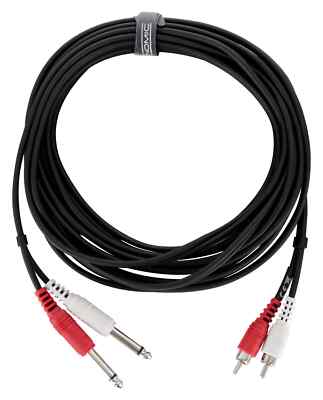 DJ PA Audio Kabel Stereo 6,3mm Klinke Cinch RCA Kabel Mono 6 m Stecker Studio