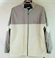 Vintage Nike Windbreaker Jacket Color block White Gray Burgundy Logo Men's XL